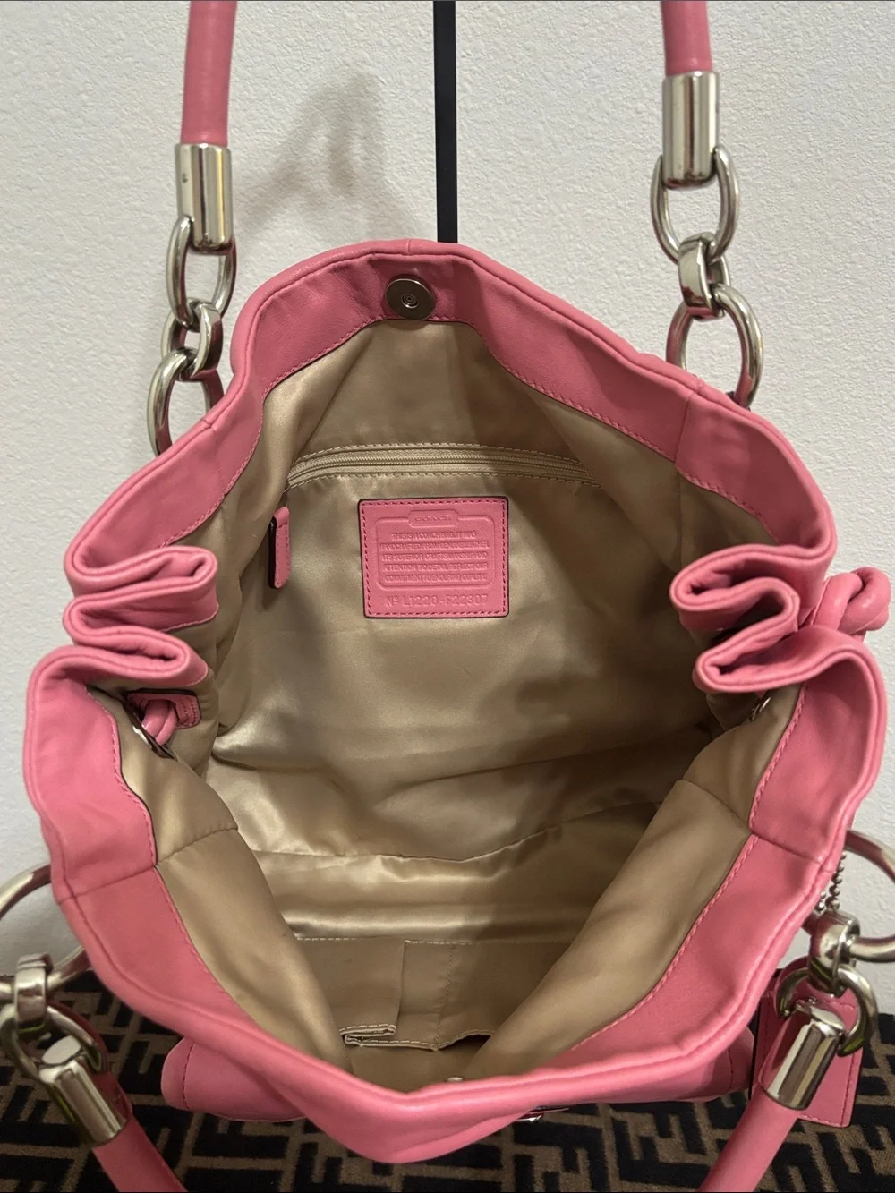 Coach Pink Leather Shoulder Bag